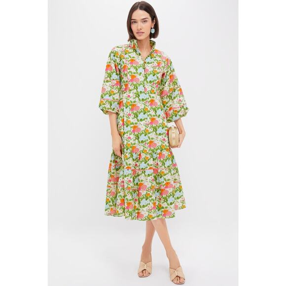HYACINTH HOUSE Multi Green Begonia Floral Hillsborough Midi Dress Size XL NWT - Picture 7 of 7